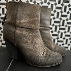RAG & Bone distressed booties, good, preloved used condition